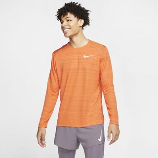 Top Nike Dri-FIT Miler Maneca Lunga Running Barbati Portocalii | WVQF-86509